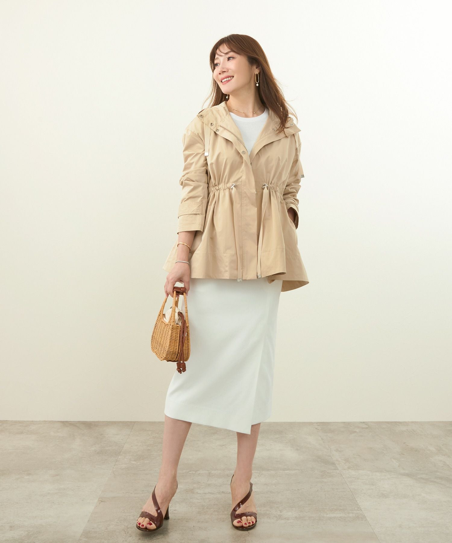 撥水加工 ドロスト フード付きZIP UP ジャケット Liala×PG 全2色