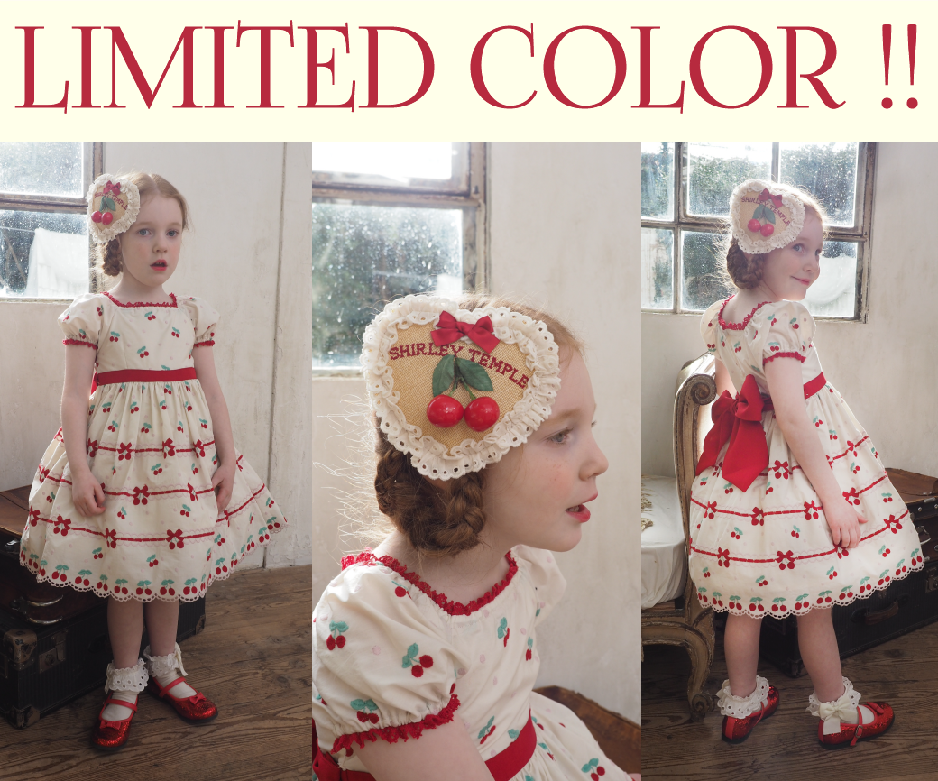 Online Store Limited Color ♡ チェリーリボン刺繍ワンピース＆ハート