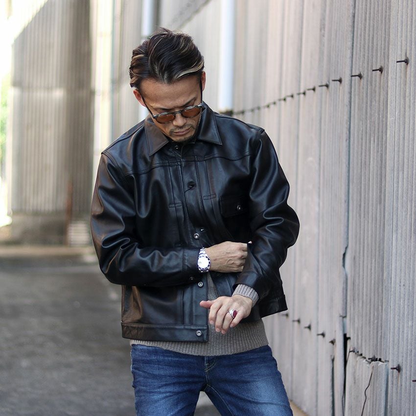 Schott ショット シープレザー 1st トラッカージャケット 782-3950128