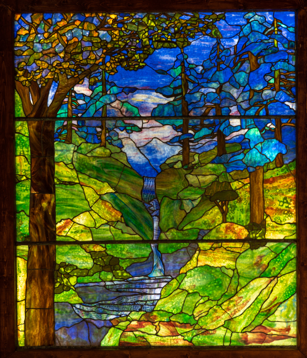 ルイス・C・ティファニー ヴィンテージ ステンドグラス 生命の木 大型