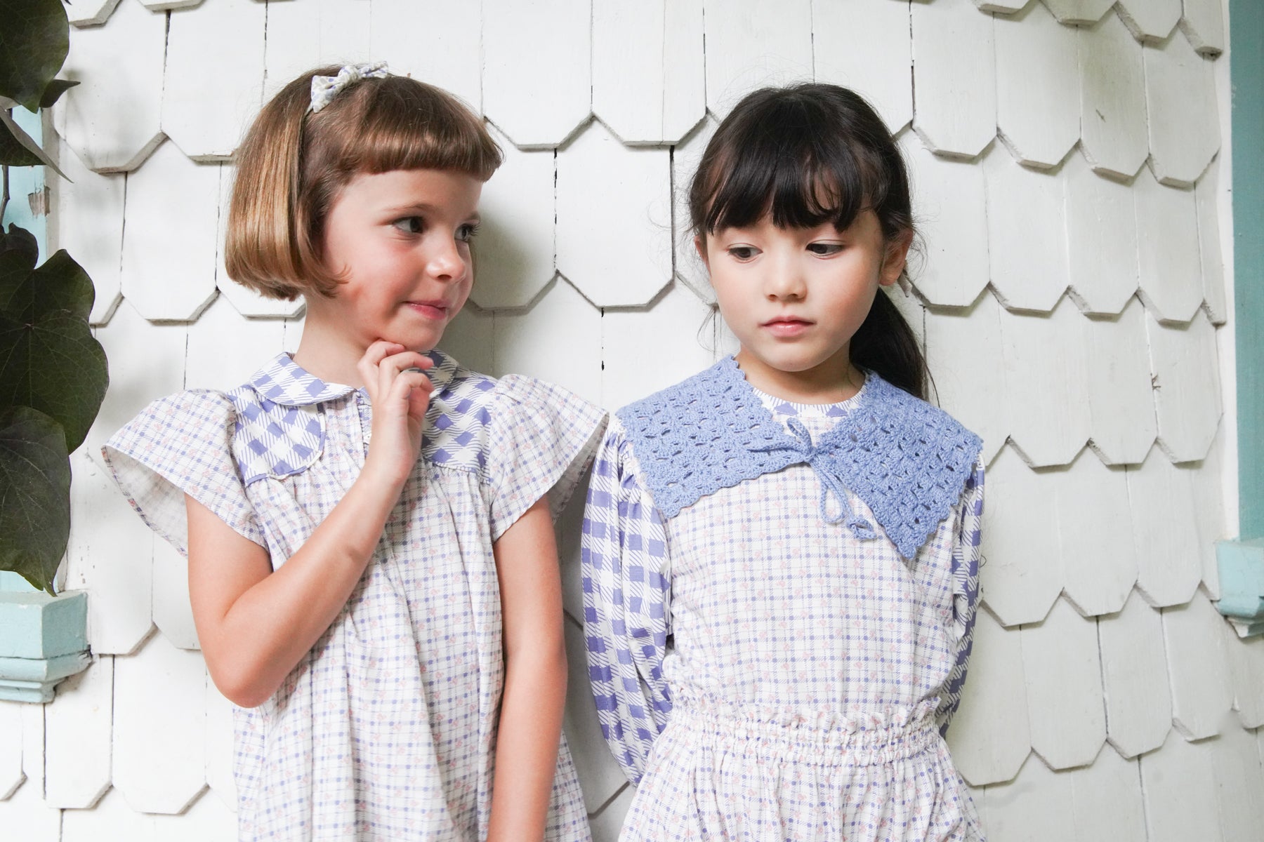 Philomena Dress, Checker Rose Print, Blueberry – Soor Ploom