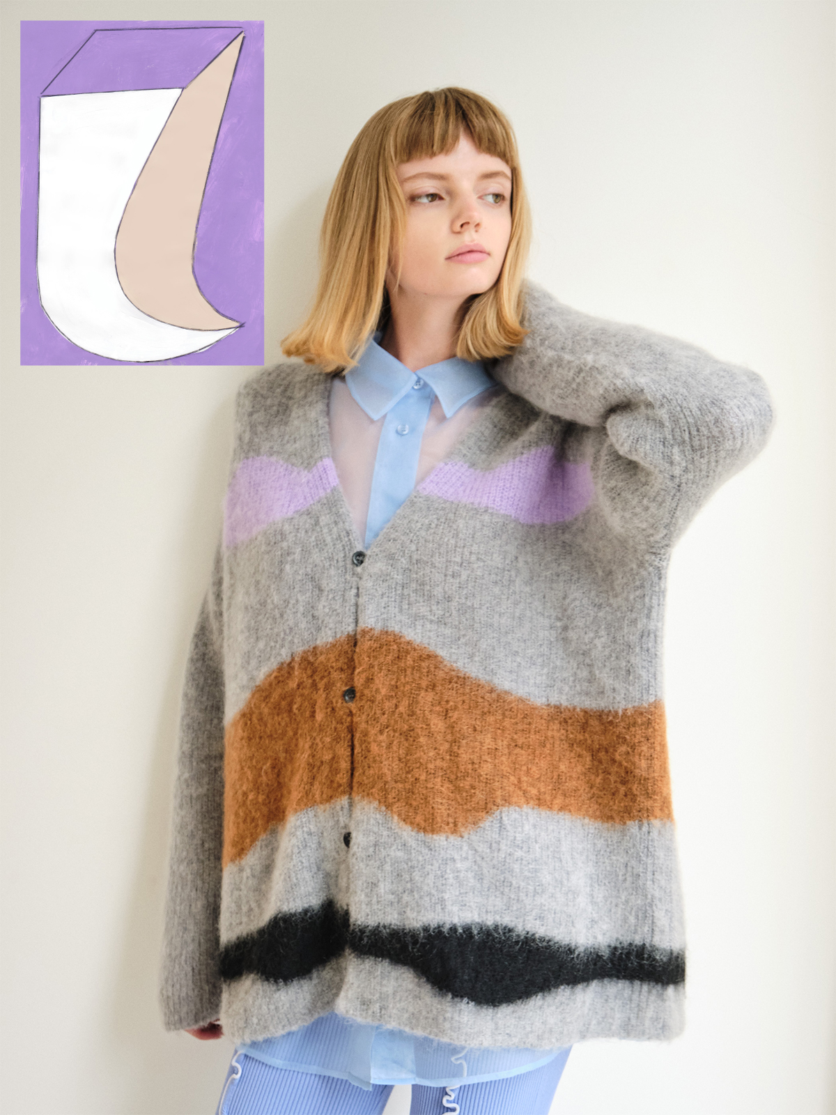 drawing knit cardigan/gray | soduk | スドークの公式オンラインストア