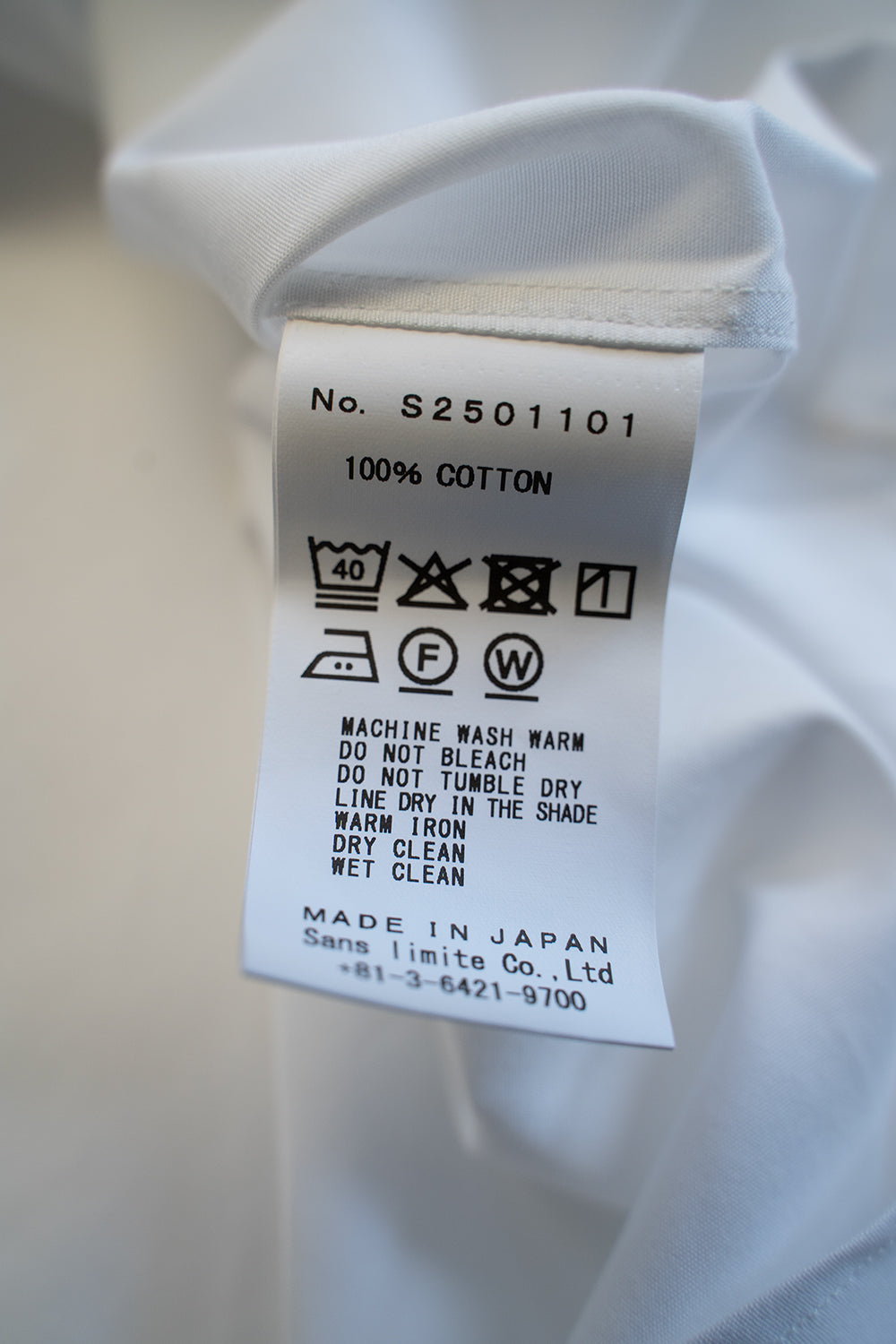 Sans limite/サンリミット】SH01B ブロードボックスレギュラーカラー