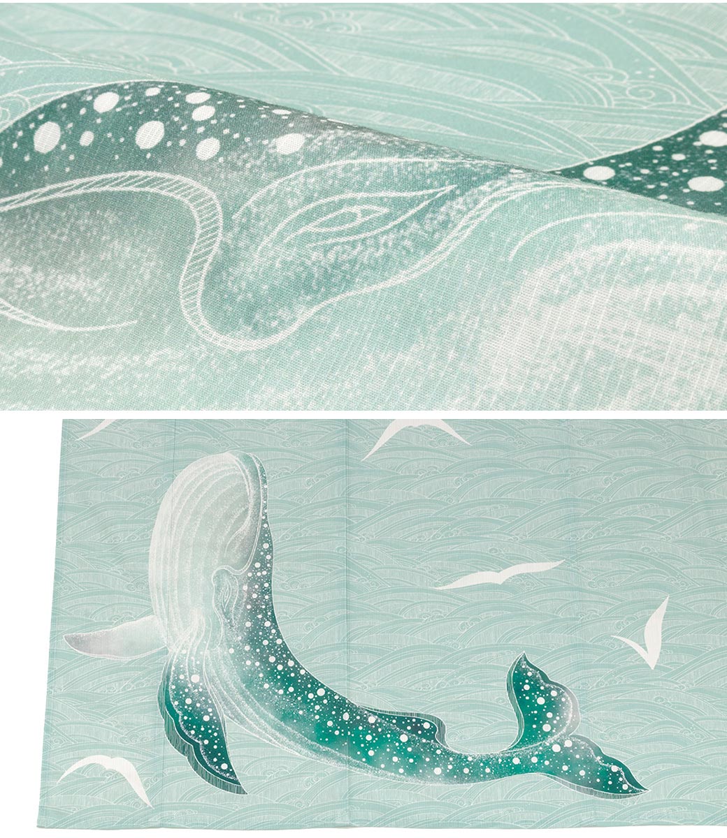 レディース浴衣 波 クジラ 鯨 絵羽柄 綿| きもの館 創美苑