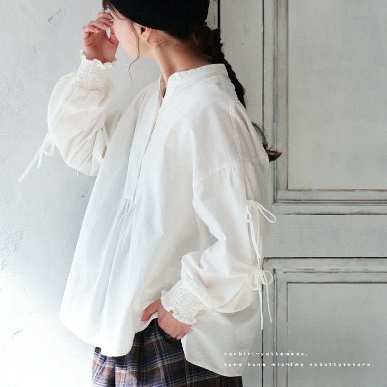はちみつ堂袖にリボンのブラウス | soulberry