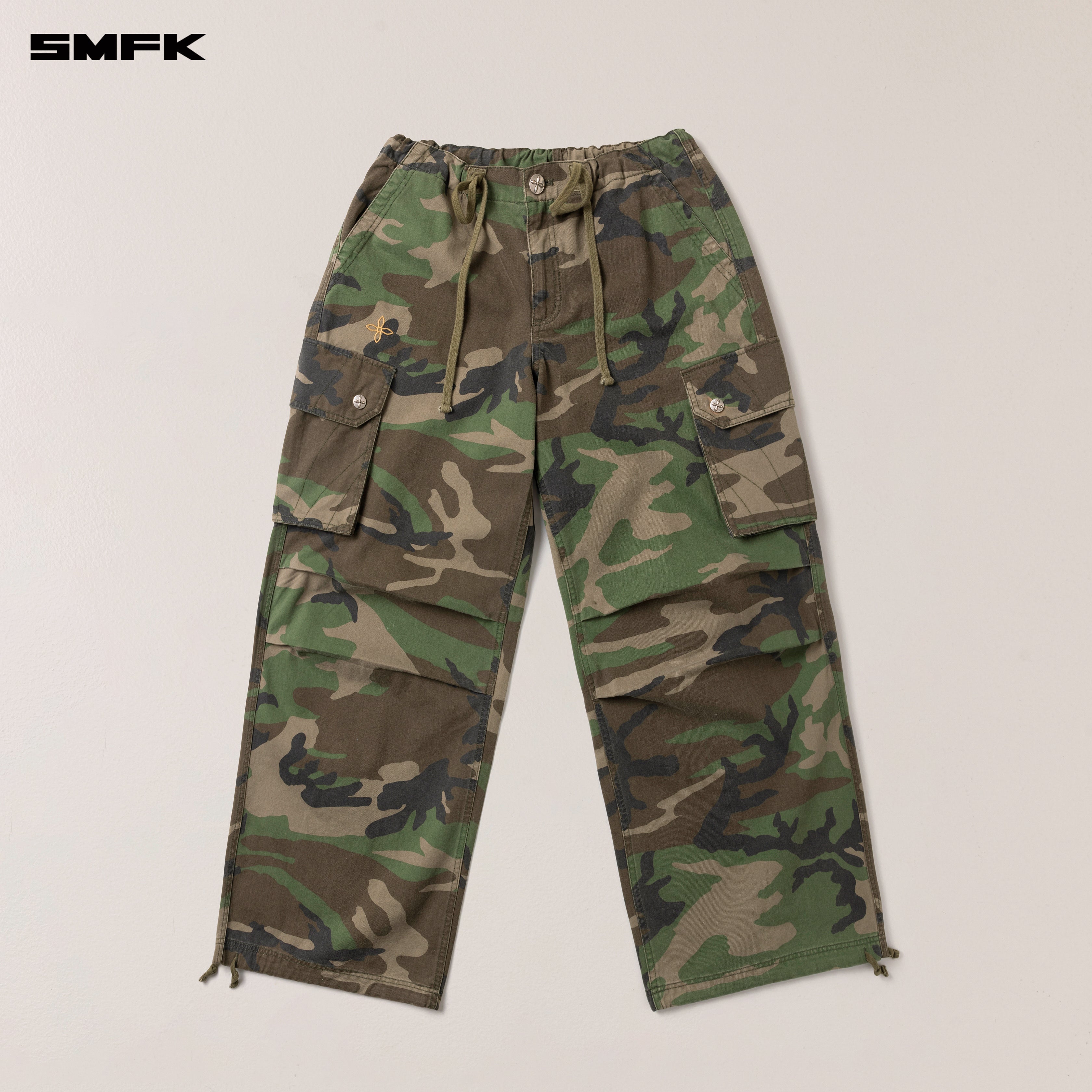クロスクラシックレトロ迷彩パラシュートパンツランドカモフラージュ
