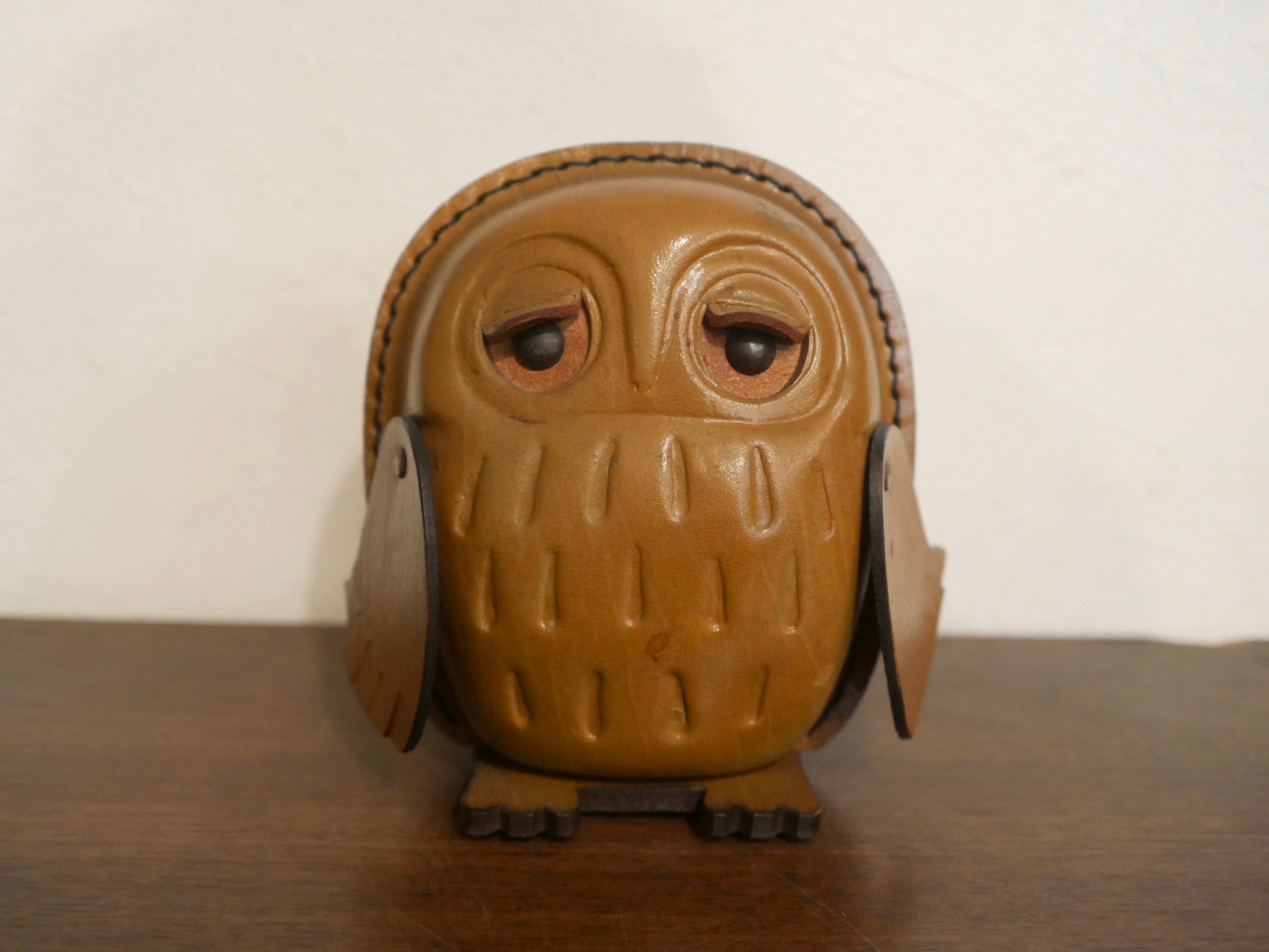 鴻池製作所 ふくろう 貯金箱 本革 レザー KONOIKE – smileantiques