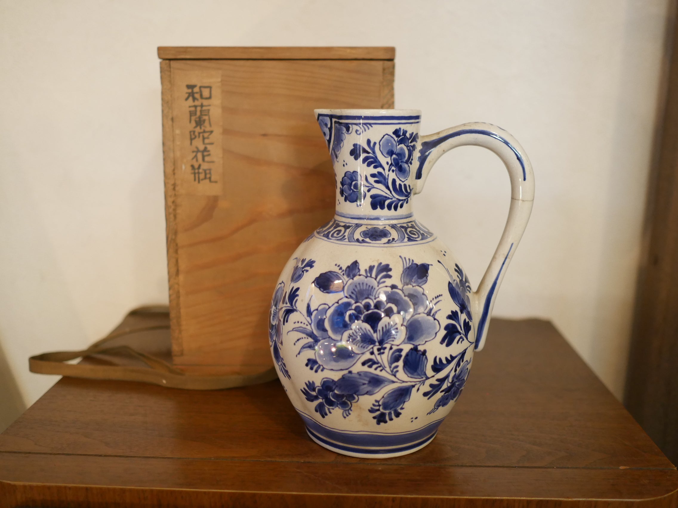 オランダ ロイヤルデルフト フラワーベース アンティーク 共箱 和蘭手