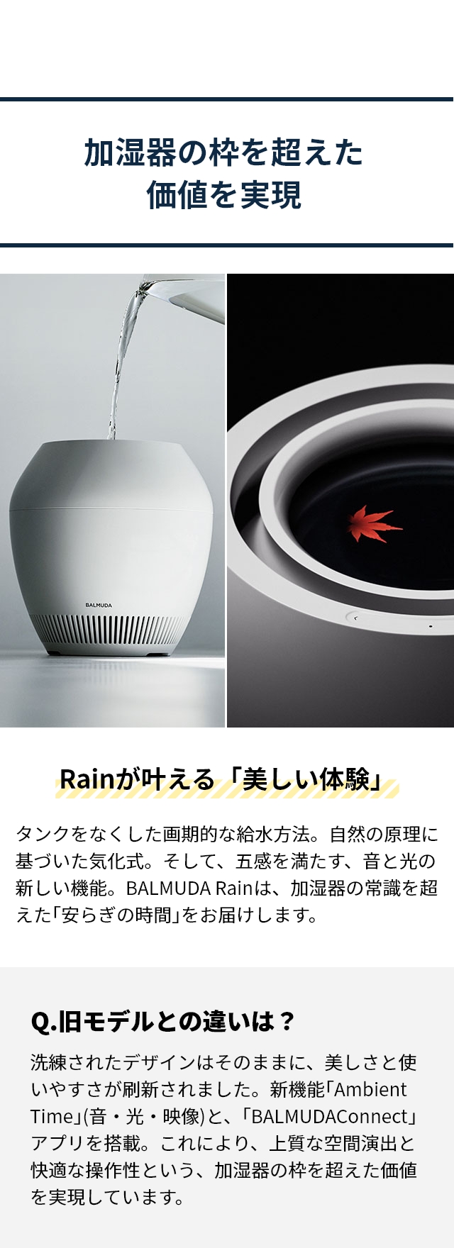 2025 最新モデル バルミューダ レイン 加湿器 大容量 ホワイト BALMUDA