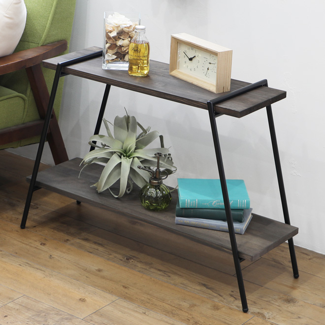 アイアンレッグラック 2段 オープンラック 観葉植物 収納 棚 おしゃれ