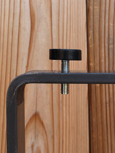 ≪鉄脚≫【固定式アイアンプレートレッグ/黒皮仕様 アイアン/ビス付/2