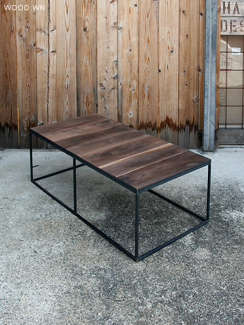 ≪ローテーブル≫【無垢木×アイアンLフレーム/ラフ仕上げ/アイアン家具