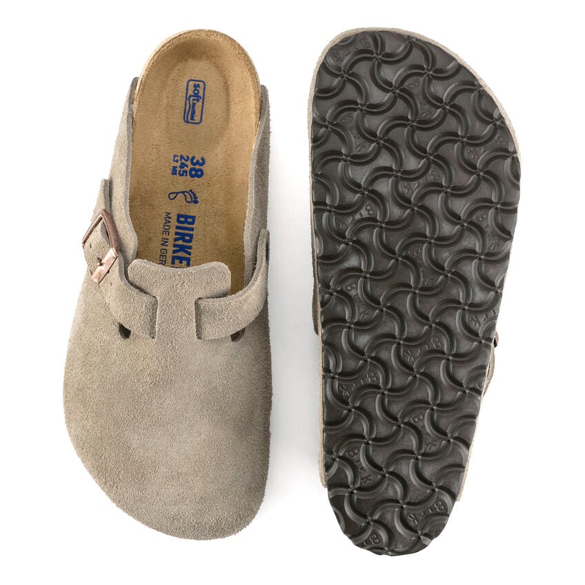 Birkenstock - Boston Soft Footbed - Taupe Suede Leather – Square