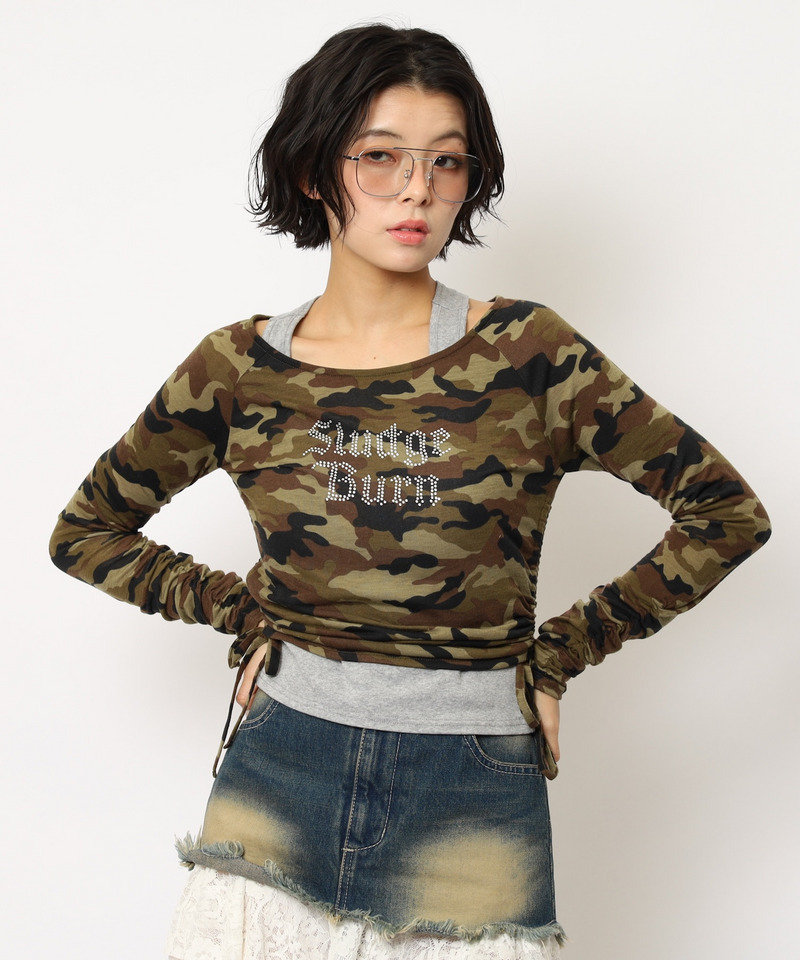 ラインストーンロゴアンサンブルトップス｜SPIRALGIRL スパイラル