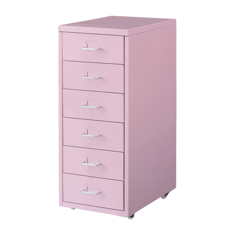 ヘルメル 引き出しユニット キャスター付き ピンク | IKEA