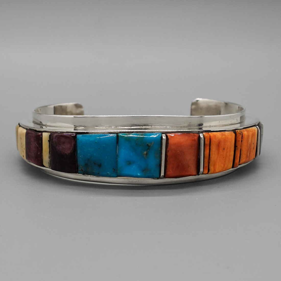 MULTISTONE & STERLING BRACELET by HAROLD SMITH – NAVAJO – Sun