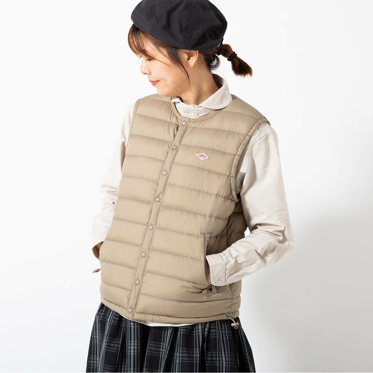 DANTON ダントン インナーダウンクルーネックベスト ナイロンタフタ