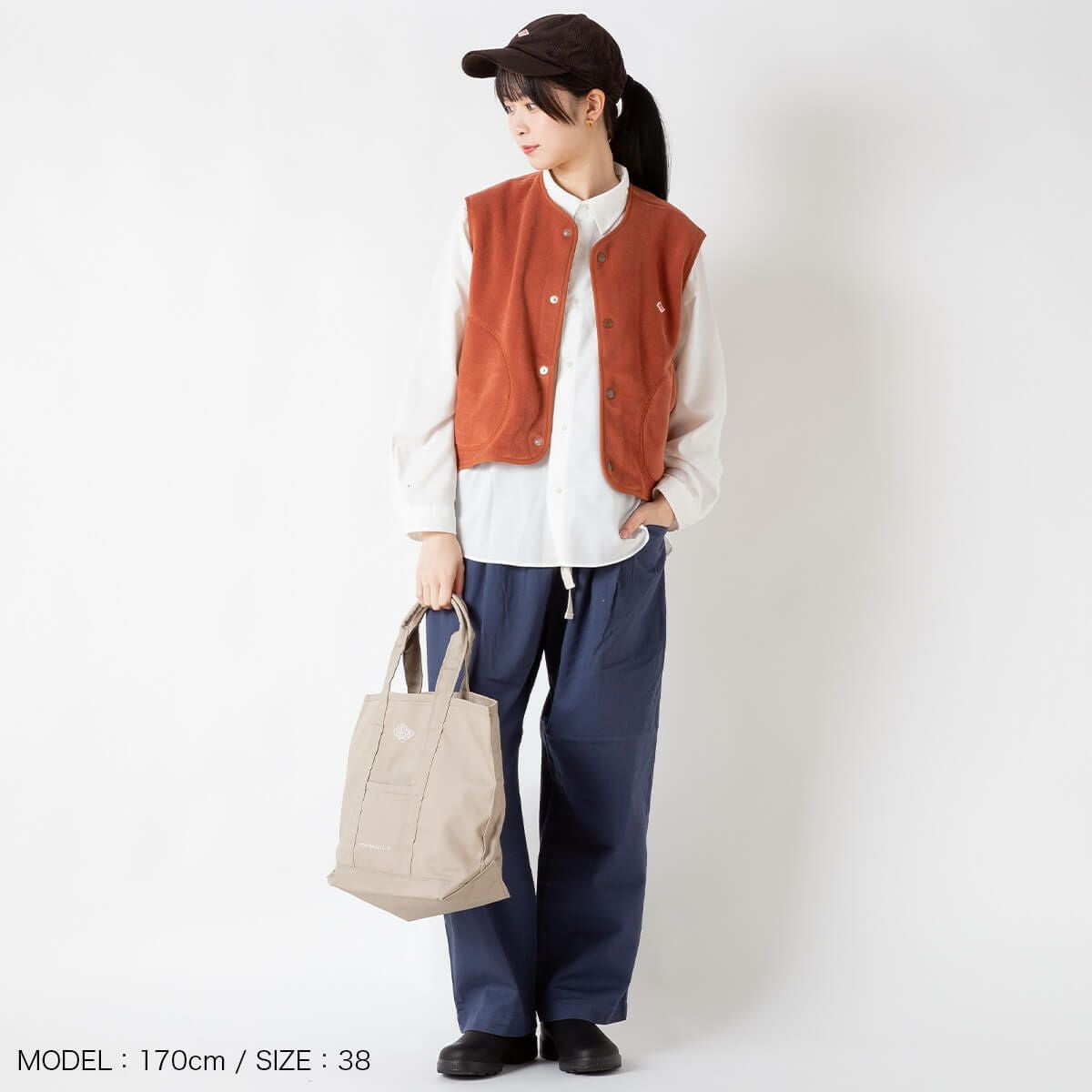 DANTON ダントン フリースカラーレスベスト フリース【ウィメンズ