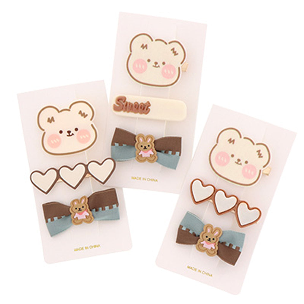 くまちゃんMIXヘアクリップ／3個セット – SUNHOSEKI