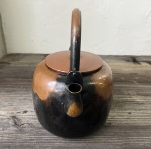 骨董水妖｜五代中川浄益作 利休形腰黒薬罐