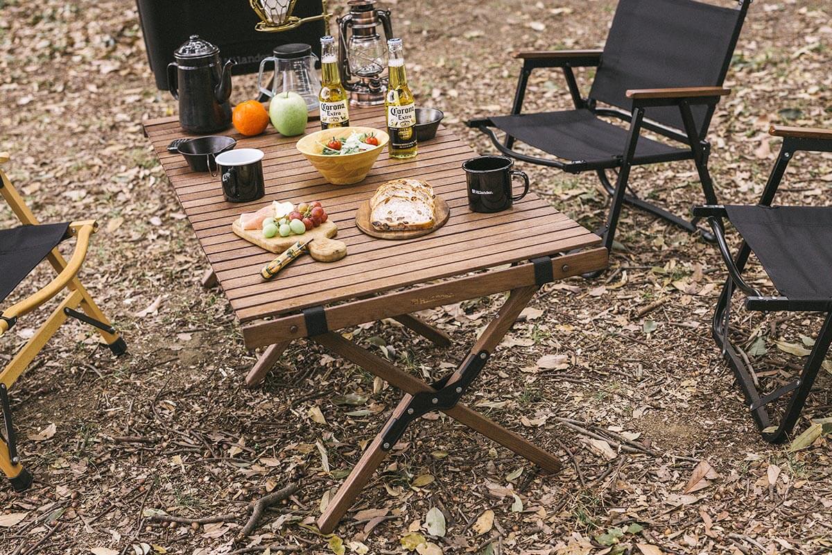 ウッドロールトップテーブルLIGHT アウトドア キャンプ ローテーブル