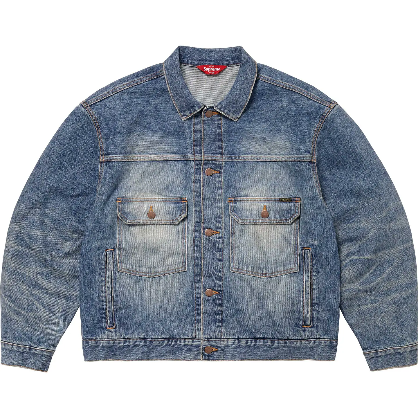 Distressed Selvedge Trucker Jacket | Supreme 24fw
