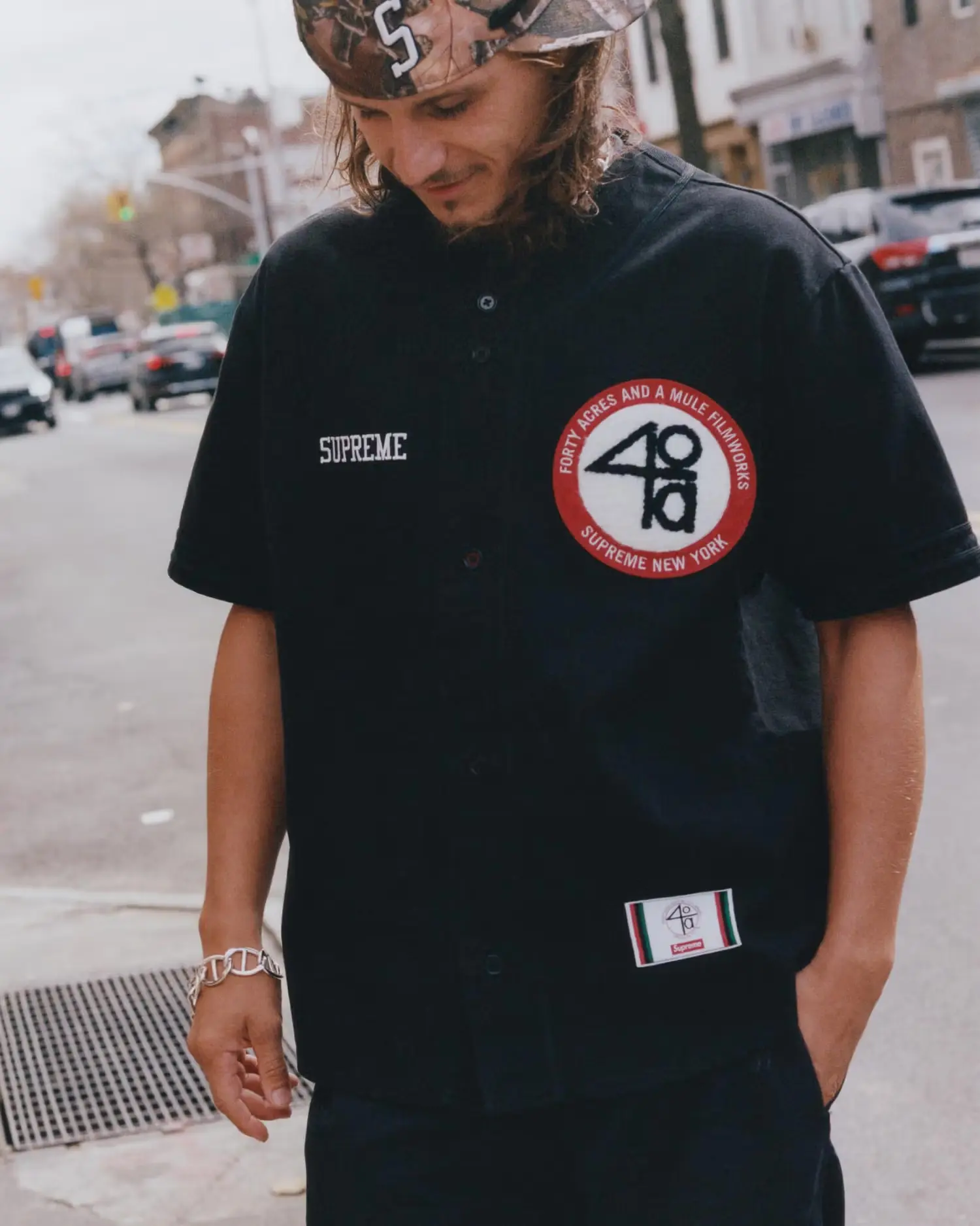 Supreme/40 Acres Twill Baseball Jersey | Supreme 25ss