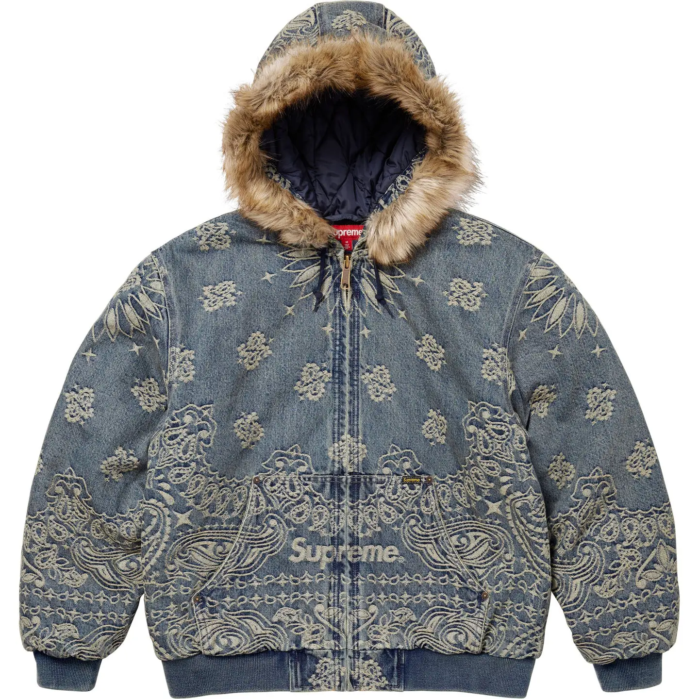Bandana Jacquard Denim Hooded Work Jacket | Supreme 25ss