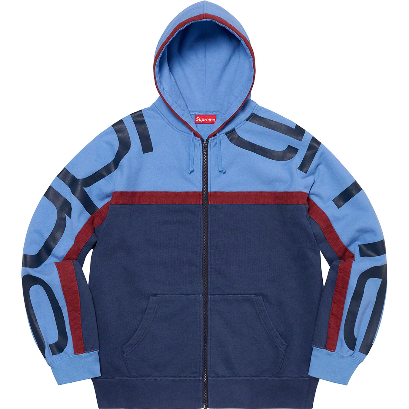 Big Logo Paneled Zip Up Hooded Sweatshirt | Supreme 20fw