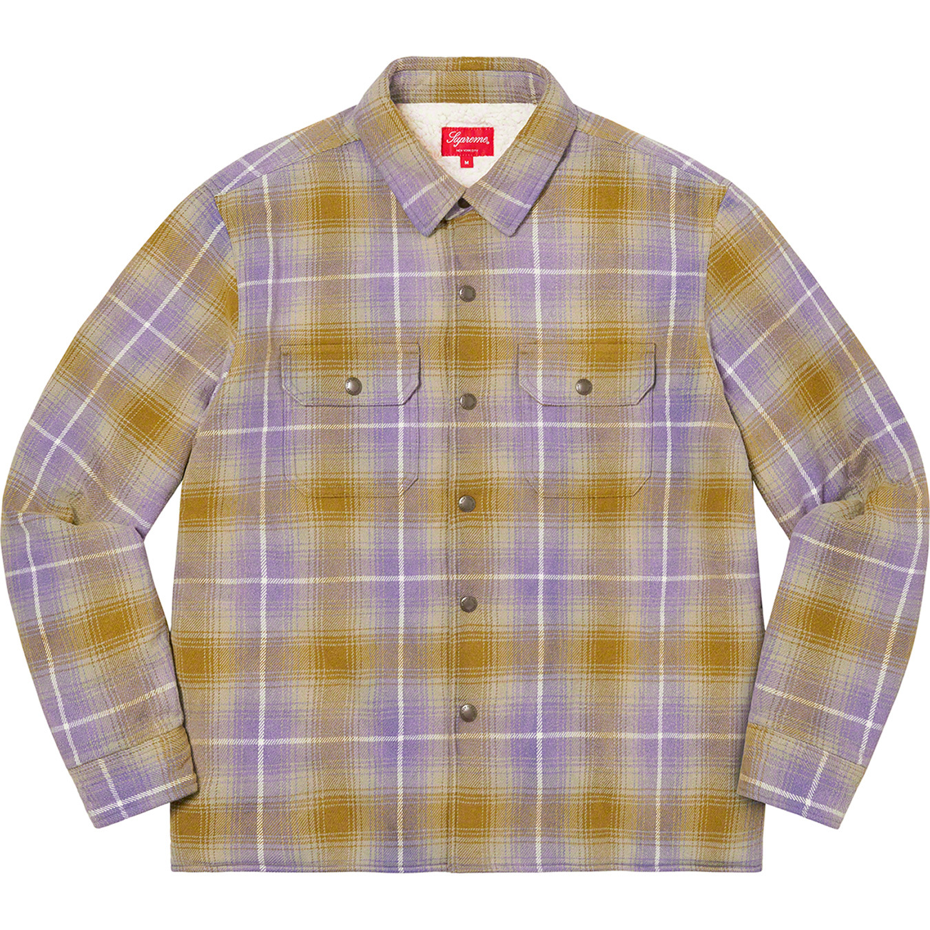 Faux Shearling Lined Flannel Shirt | Supreme 22fw