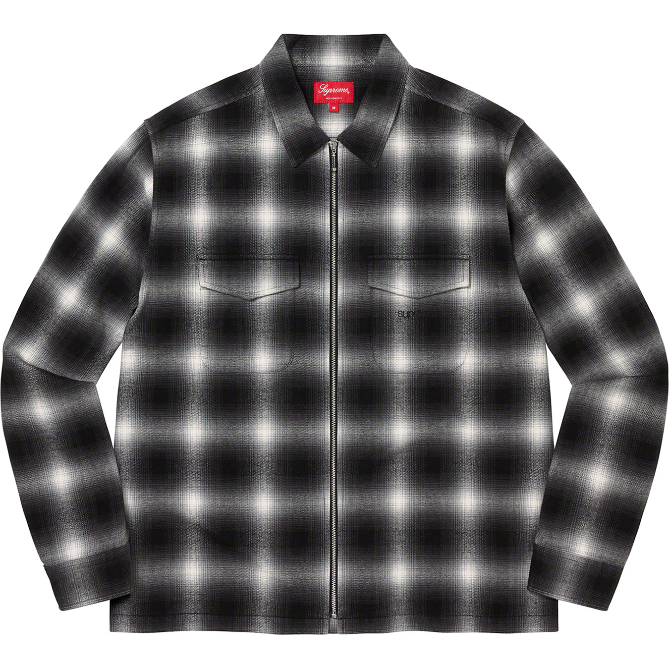 Shadow Plaid Flannel Zip Up Shirt | Supreme 22fw