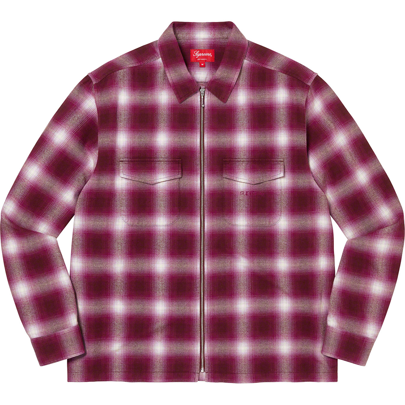 Shadow Plaid Flannel Zip Up Shirt | Supreme 22fw