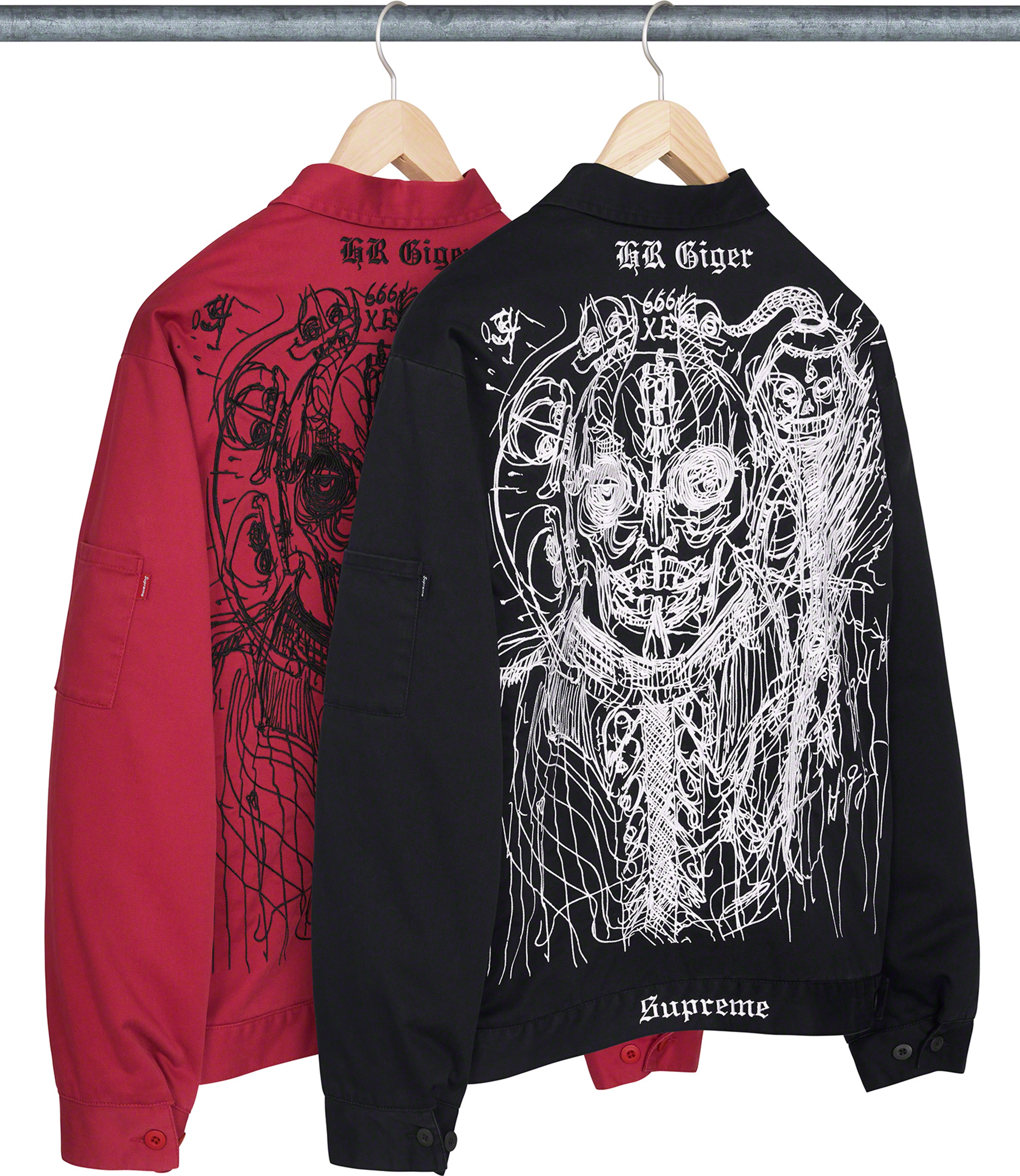H.R. Giger Embroidered Work Jacket | Supreme 23fw