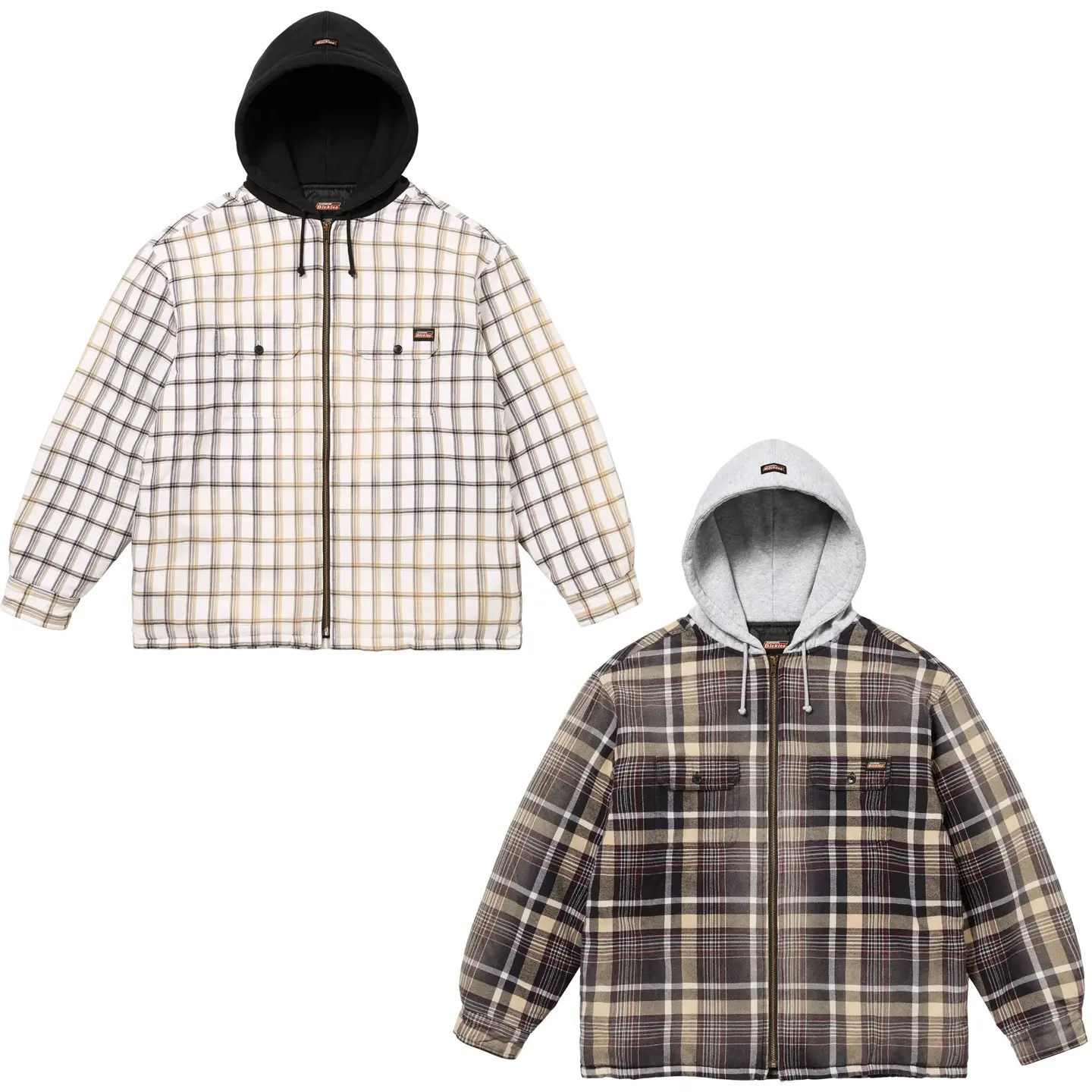 Supreme®/Dickies® Plaid Hooded Zip Up Shirt | Supreme 23fw