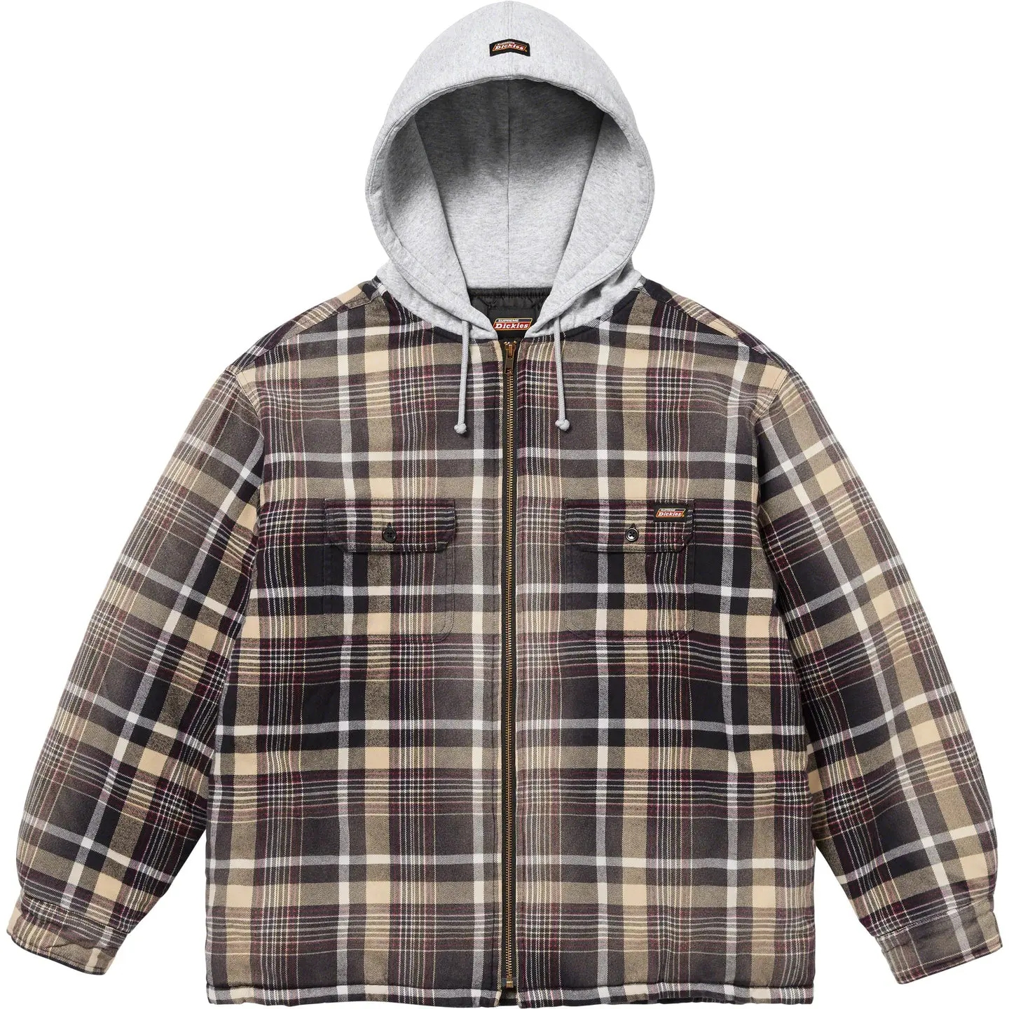 Supreme®/Dickies® Plaid Hooded Zip Up Shirt | Supreme 23fw