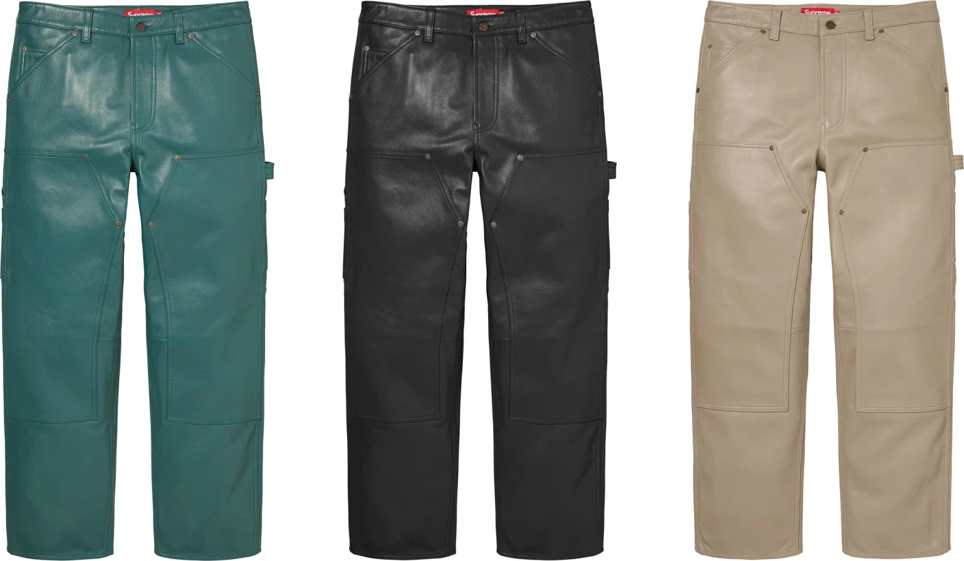 Leather Double Knee Painter Pant | Supreme 23fw