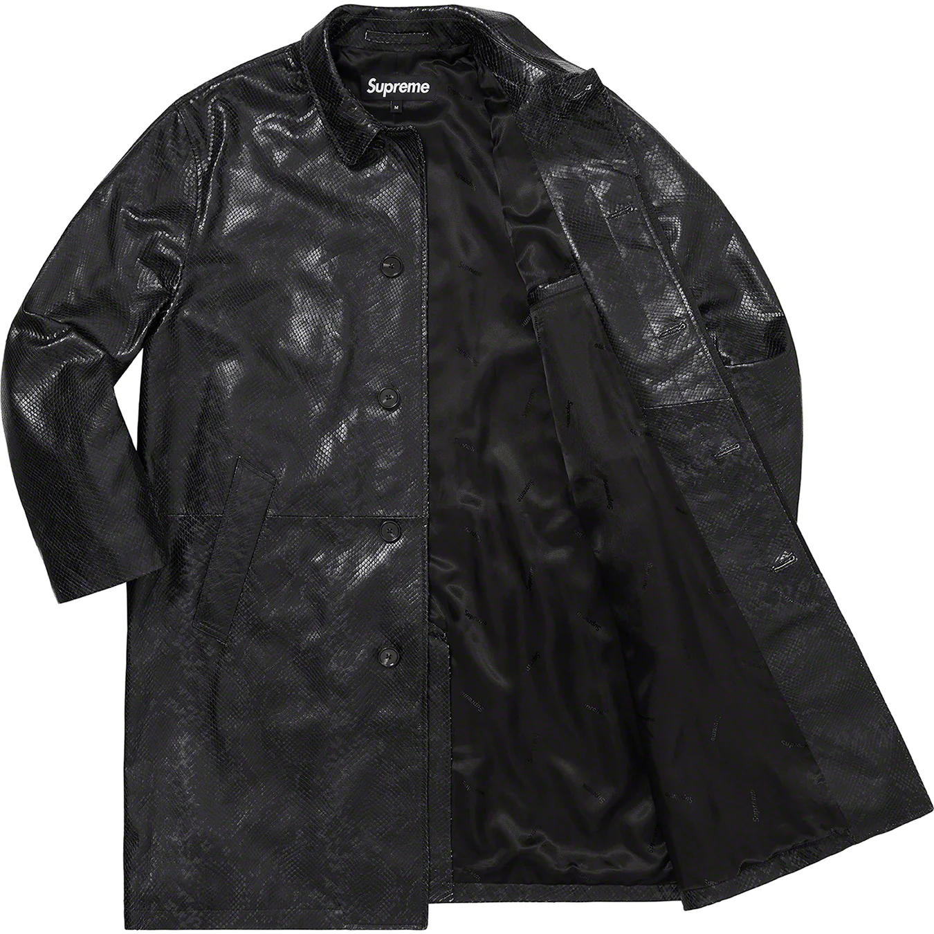 Leather Snake Trench Coat | Supreme 23ss