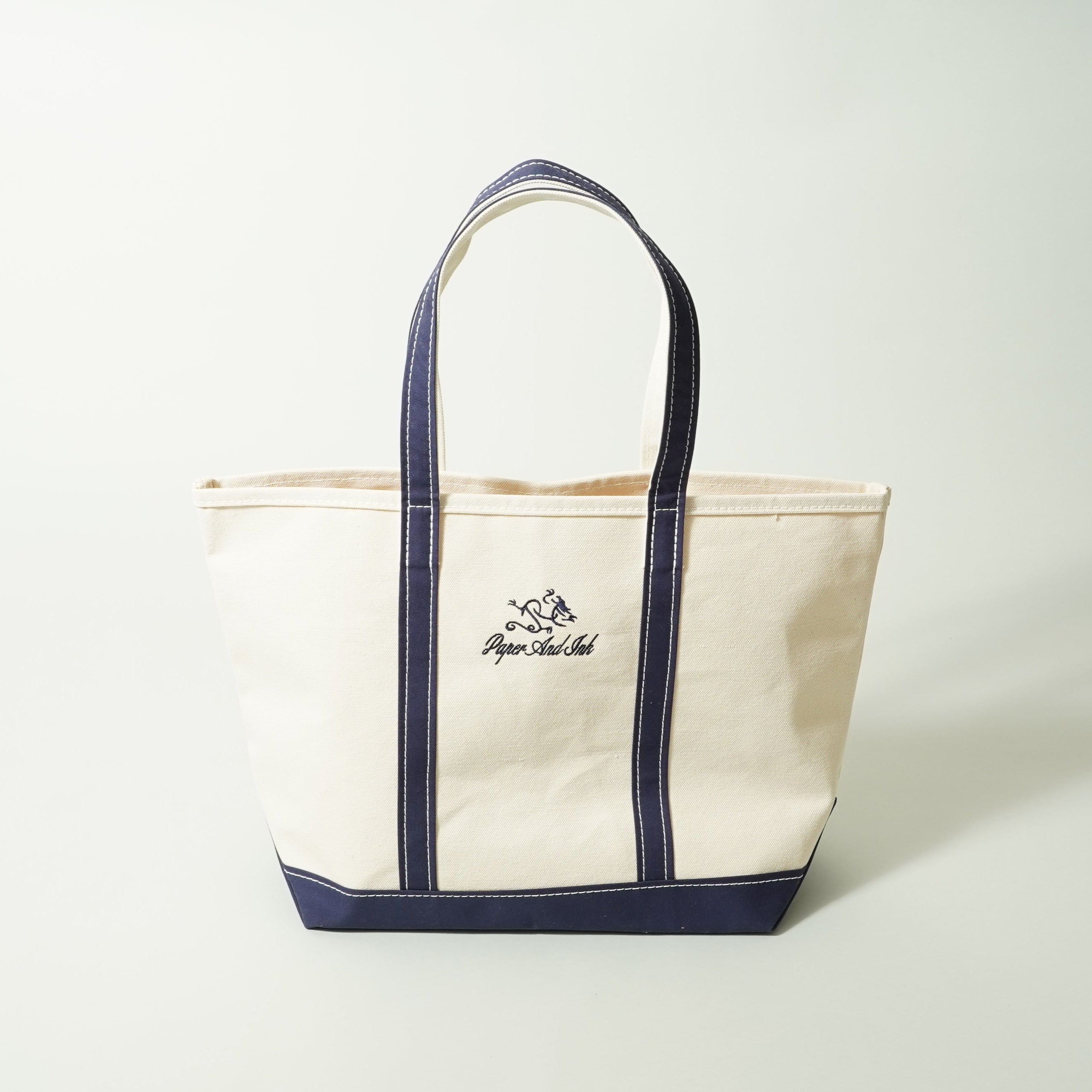PAPER & INK COTTON CLUB DRAGON LOGO TOTE BAG NAVY HANDLE – SLON STORE