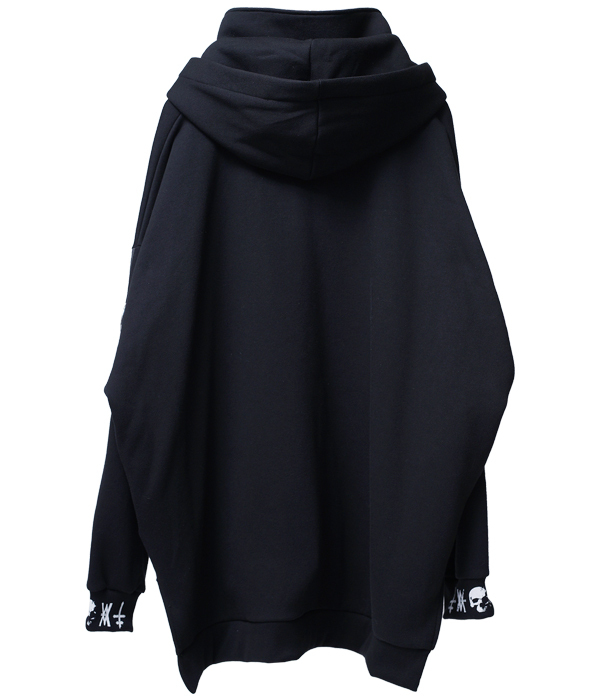 CDJapan : Skull Cross High Neck Hood Zip Hoodie (F) SB08794-101