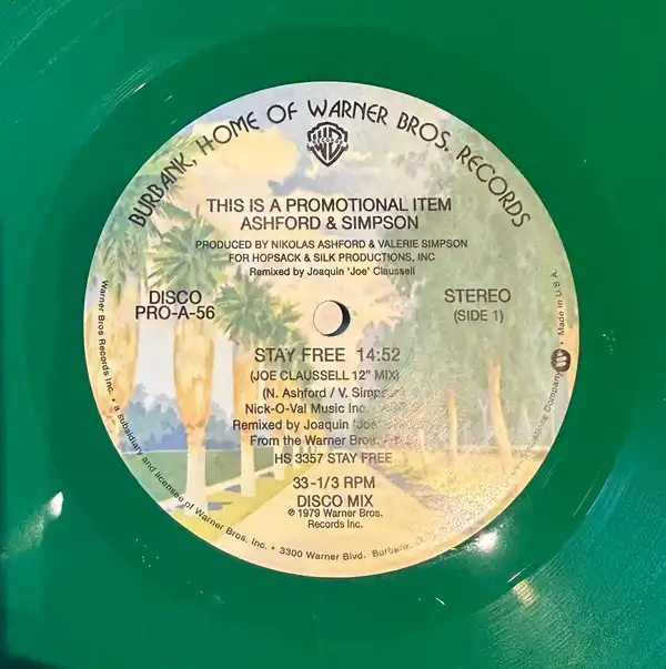 STAY FREE (JOE CLAUSSELL EDIT)GREEN VINYL/ASHFORD & SIMPSON