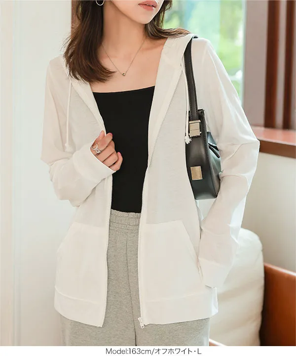 S M L XL UVカット ] スタンダードパーカー [C7576] - レディース