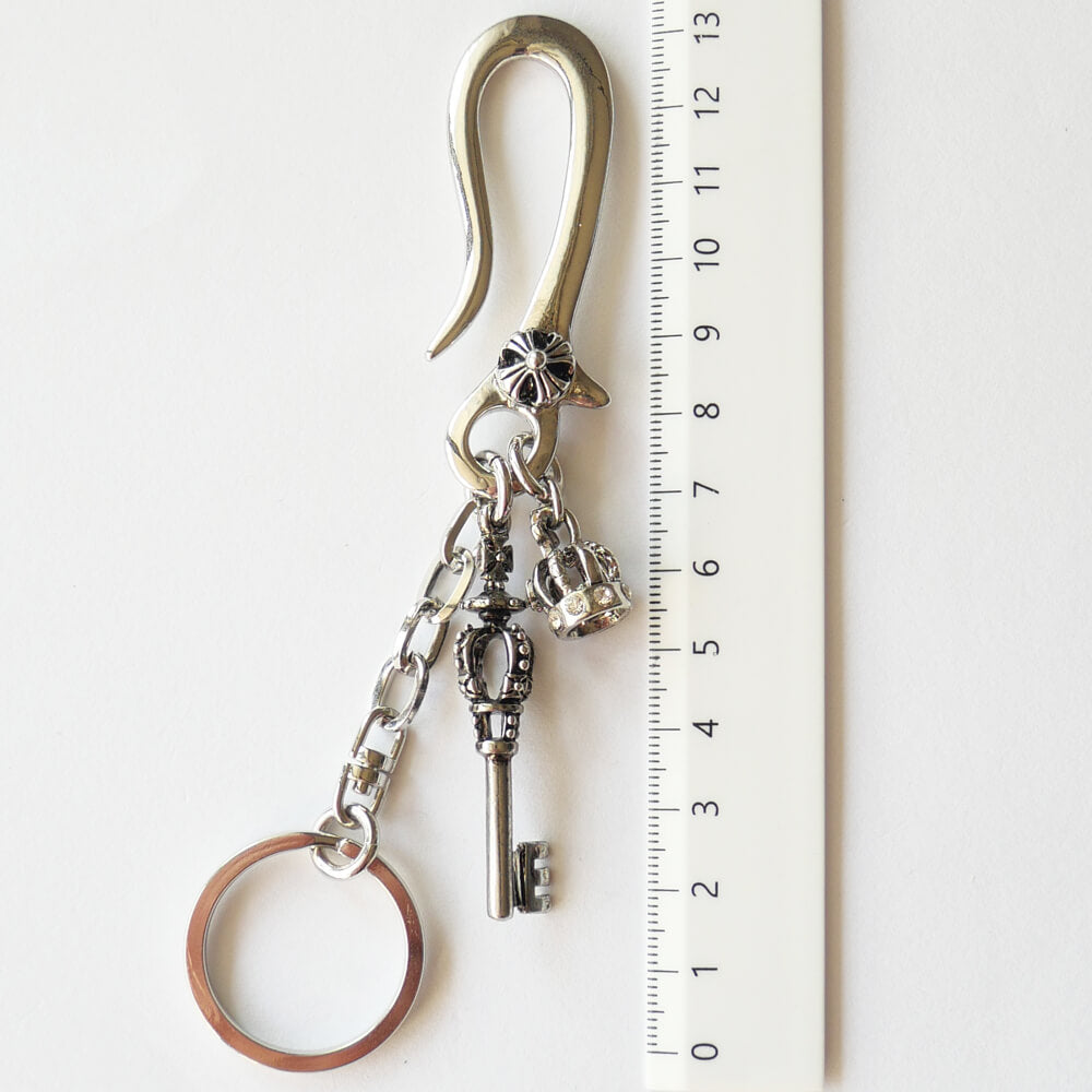 鍵 王冠 メタル フック キーホルダー メンズ – アクセサリー