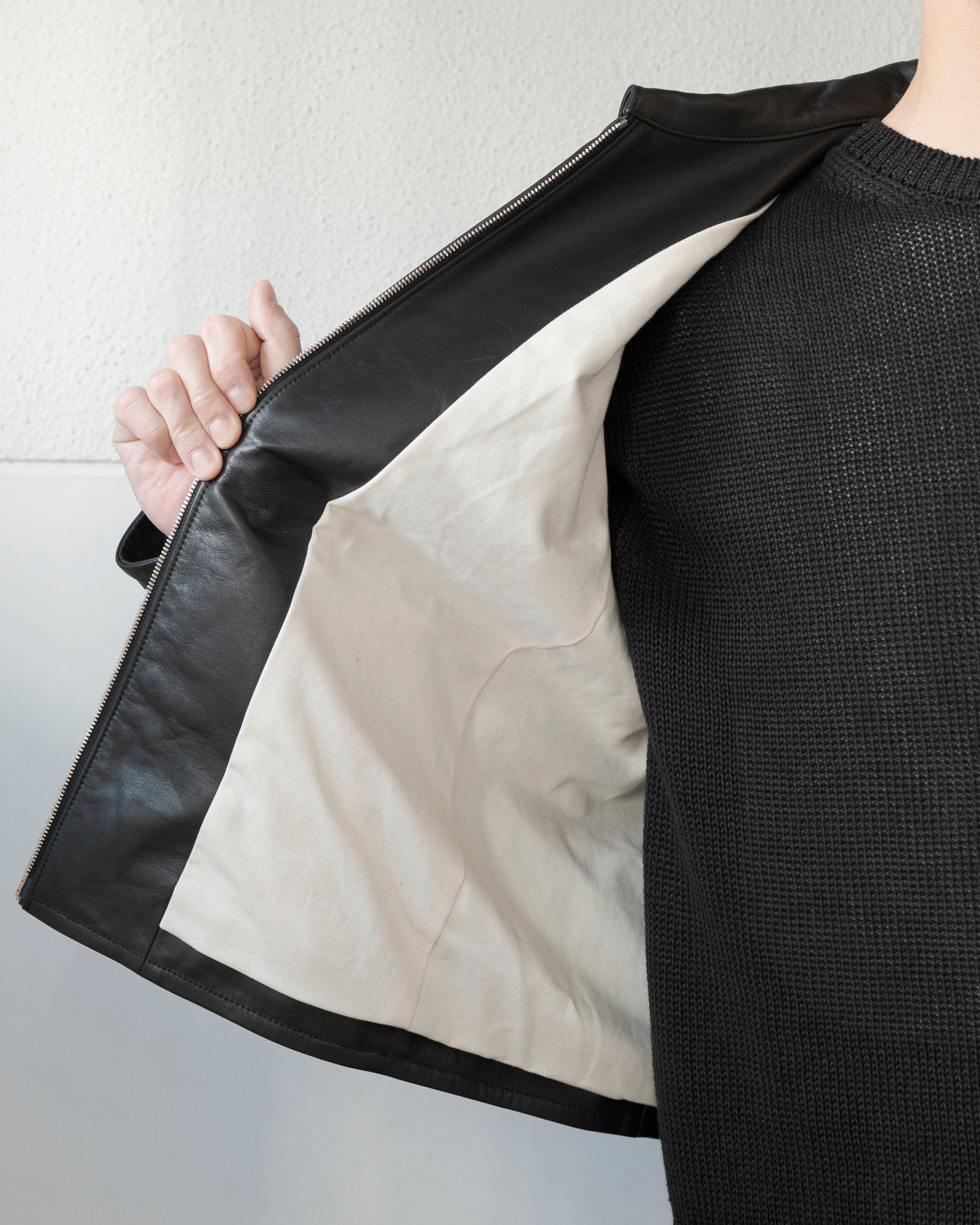 LEATHER ZIP-UP BLOUSON – STORE N