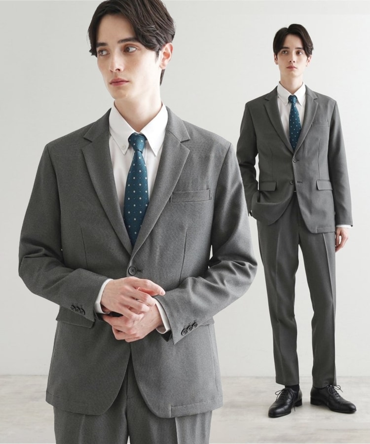 洗える】ピンヘッドストレッチセットアップ／上下2点セット／速乾／WEB