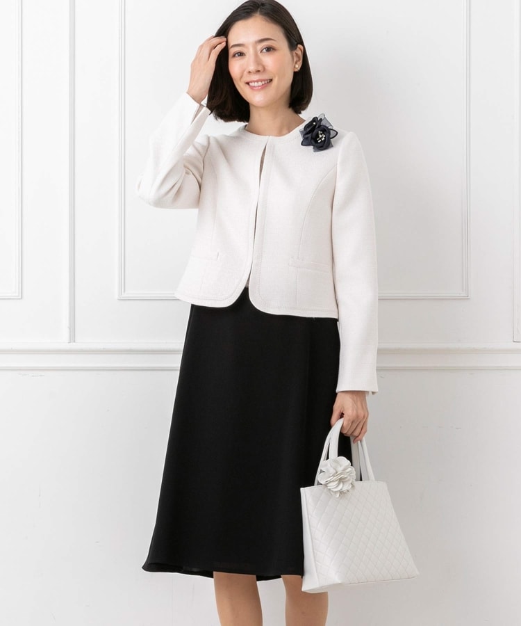 東京ソワール セレモニー3点セット（2ジャケット+レース使いワンピース