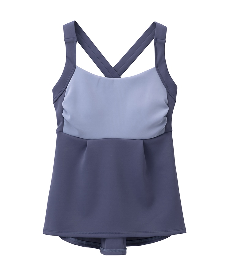 SUKALA】コンビカラークロスタンクトップ(XS・S・M・Lサイズ スモーク