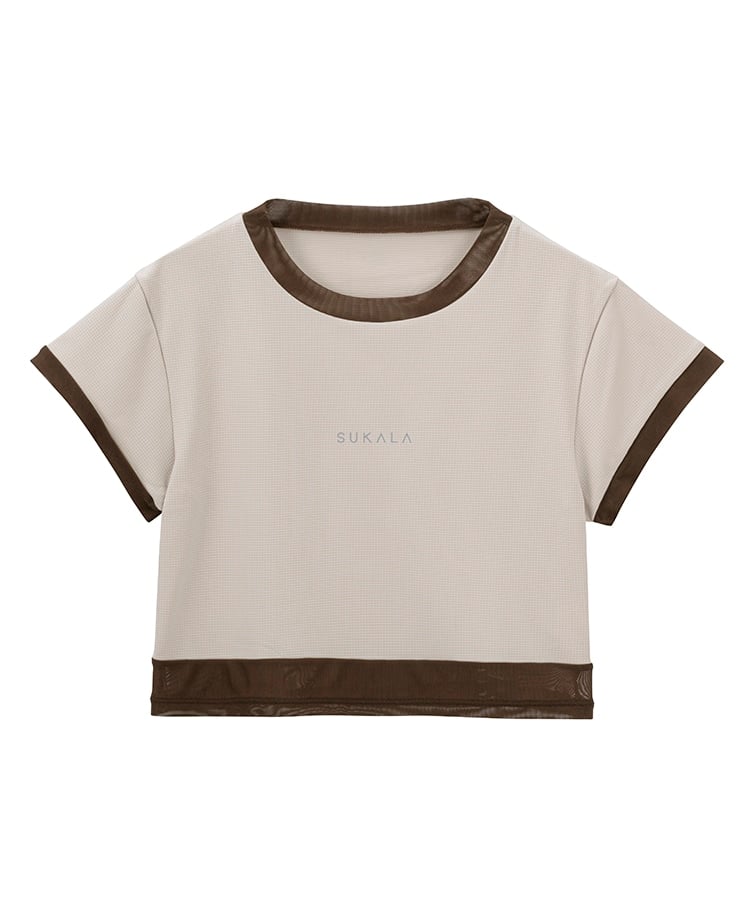 SUKALA】アクティブシアーカラークロップドTee(M・Lサイズ モーヴ