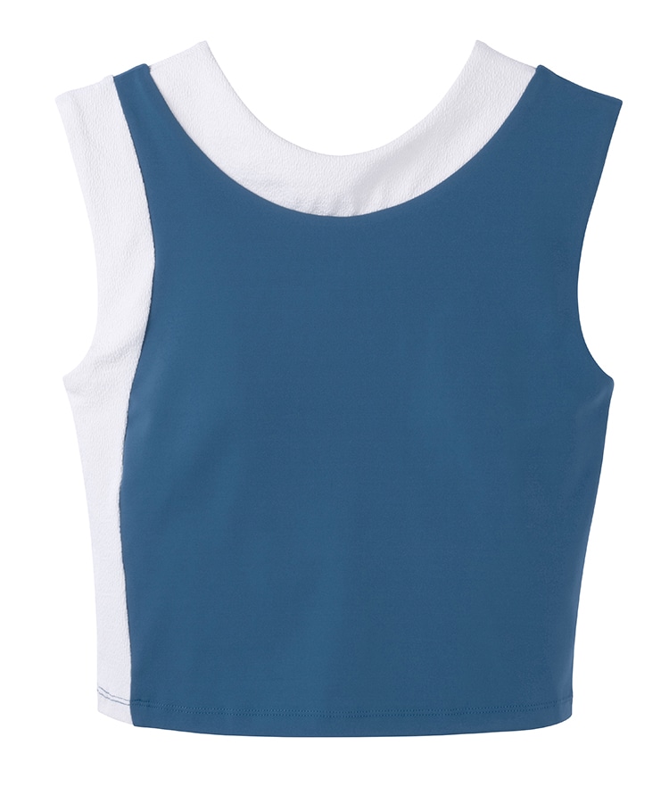 SUKALA】バイカラーショートタンクトップ(XS・S・M・Lサイズ ネイビー