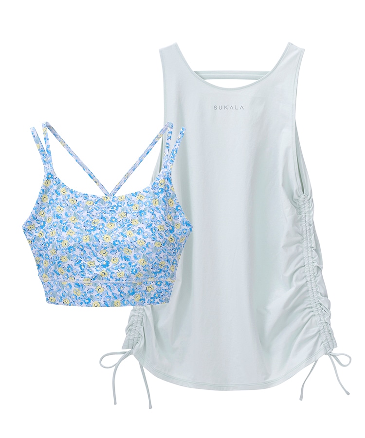 SUKALA】フラワーガーデンプリントセパレートタンクトップ(S・M・L