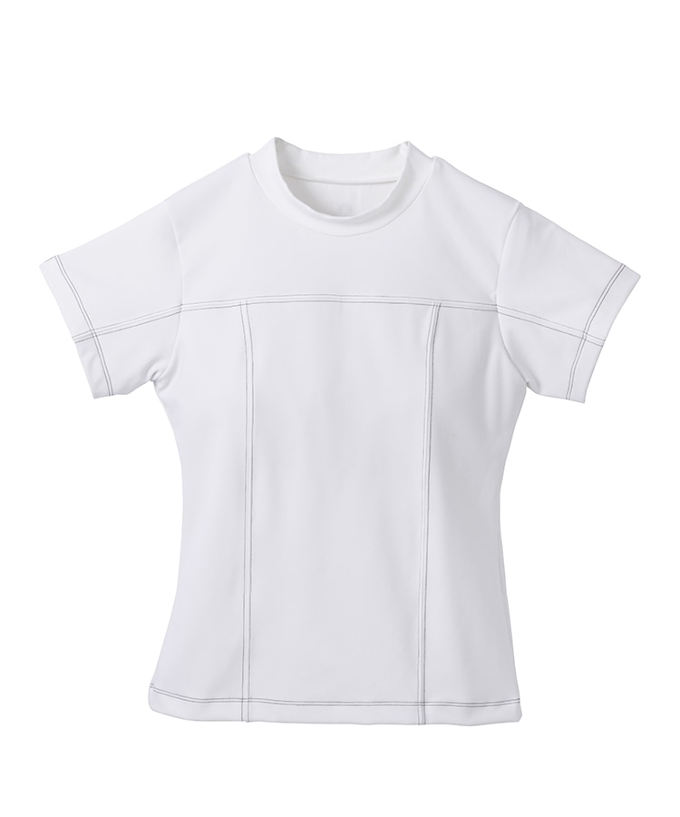 SUKALA】カップ付きミニハイネックTee(Sサイズ ボルドー・ホワイト